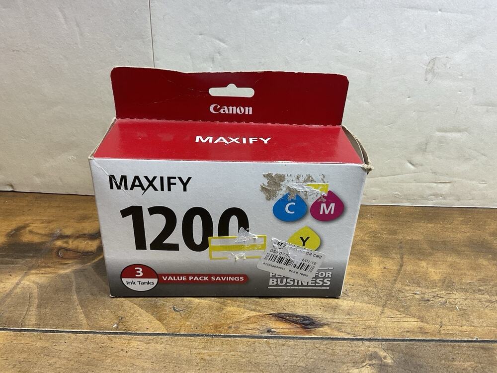 Genuine Canon Maxify 1200 Value Pack 3 Ink Tanks Cyan Magenta Yellow PGI-1200
